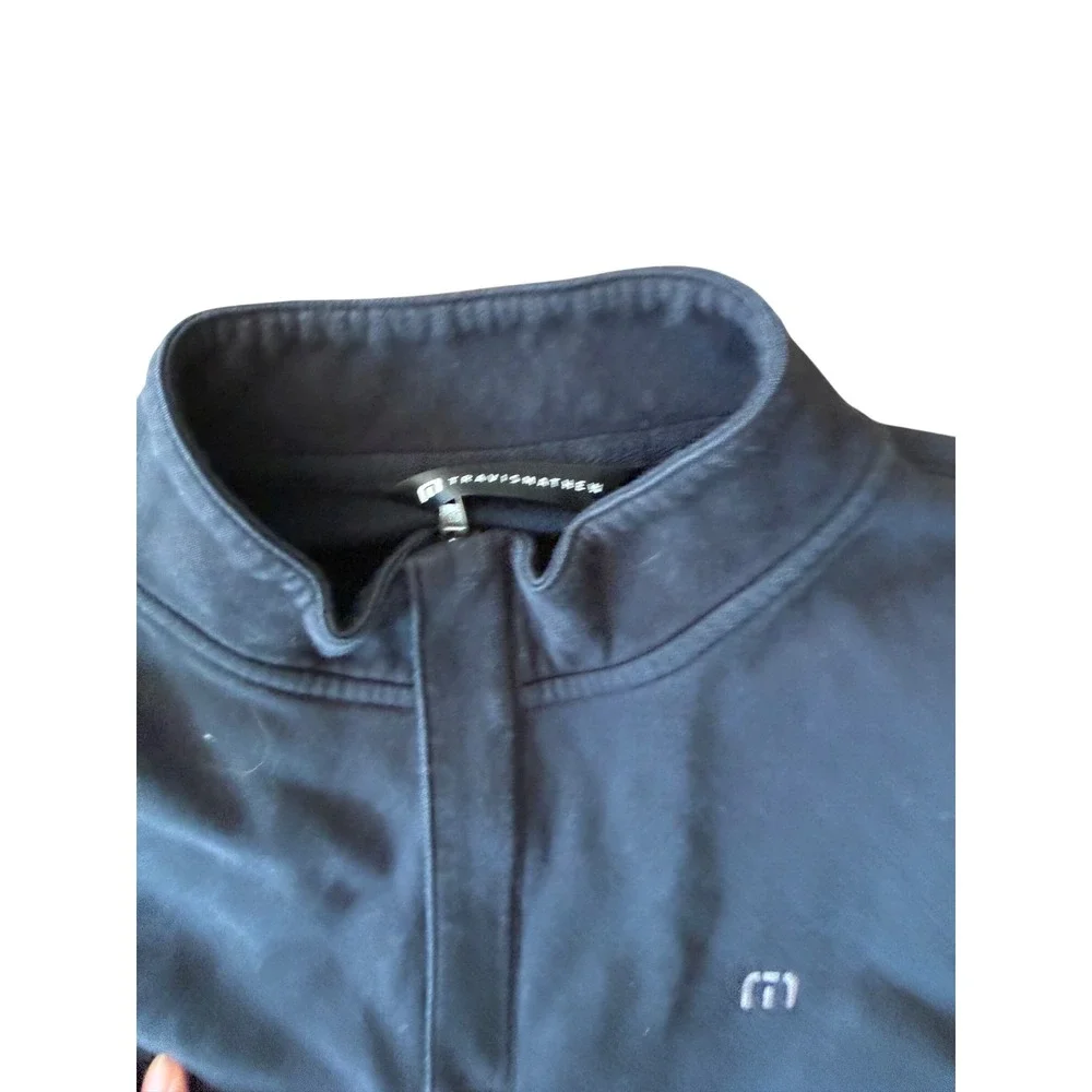 TravisMathew Mens Black Quarter Zip Pullover Golf Sweatshirt Mock Neck Large